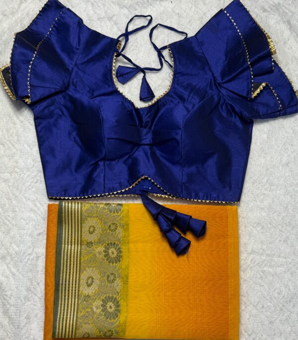 Cotton Silk Saree with Silver Border - Image 8