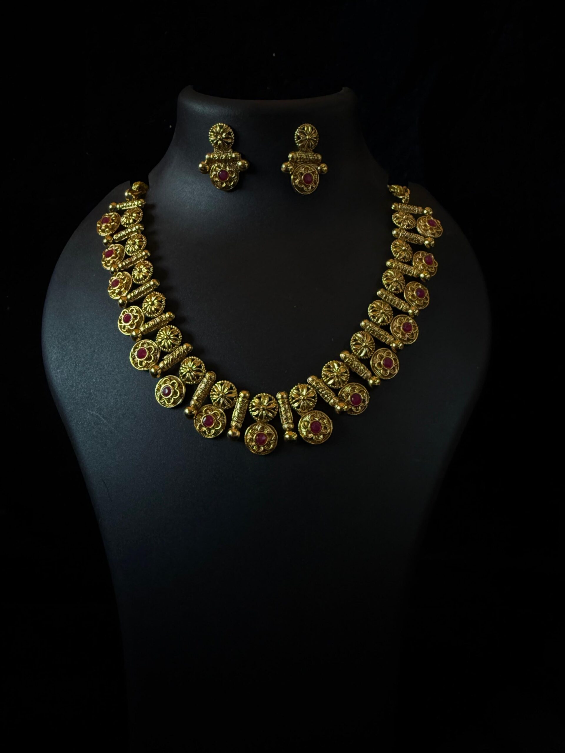 Kathiki Royal Blossom Antique Necklace Set