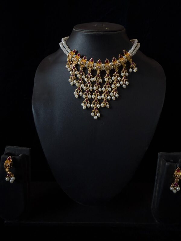 Kathiki Tarangini Pearl Drape Set