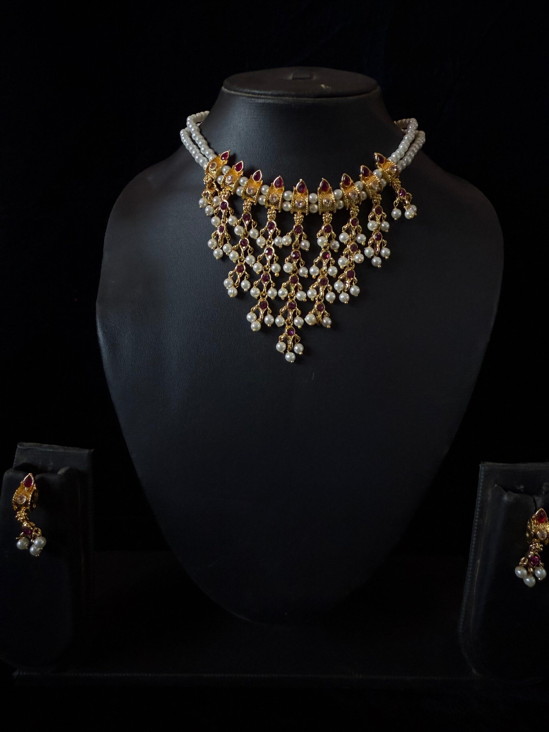 Kathiki Tarangini Pearl Drape Set