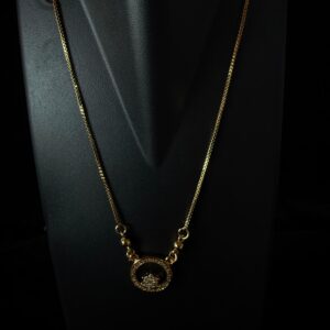 Kathiki Gold-Plated circle shaped Pendant Necklace