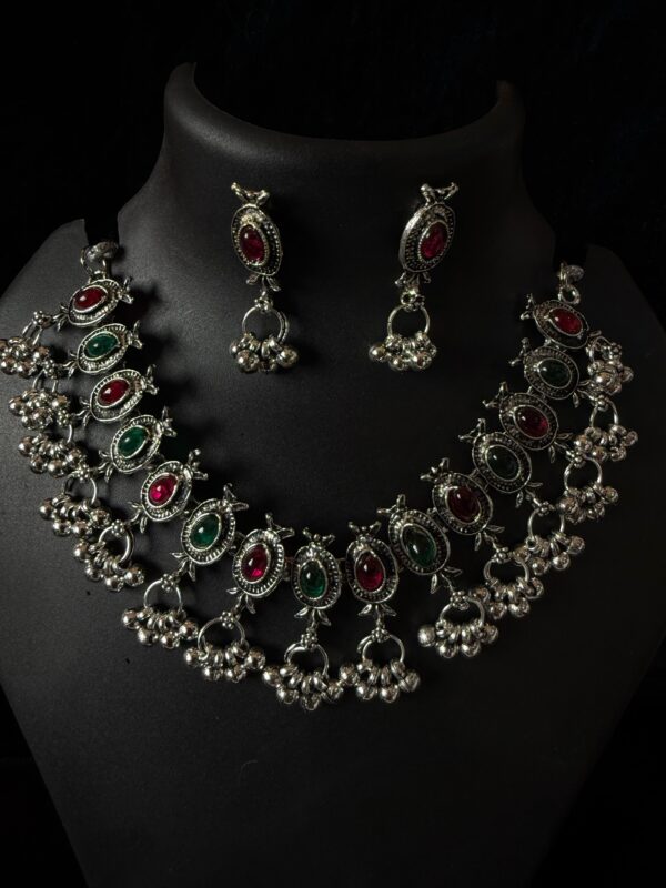 Kathiki Oxidized Silver Set