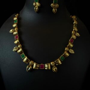 Kathiki copper gold Minimal Choker Set