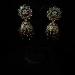 Kathiki Rajsi Kundan Jhumkas Brown