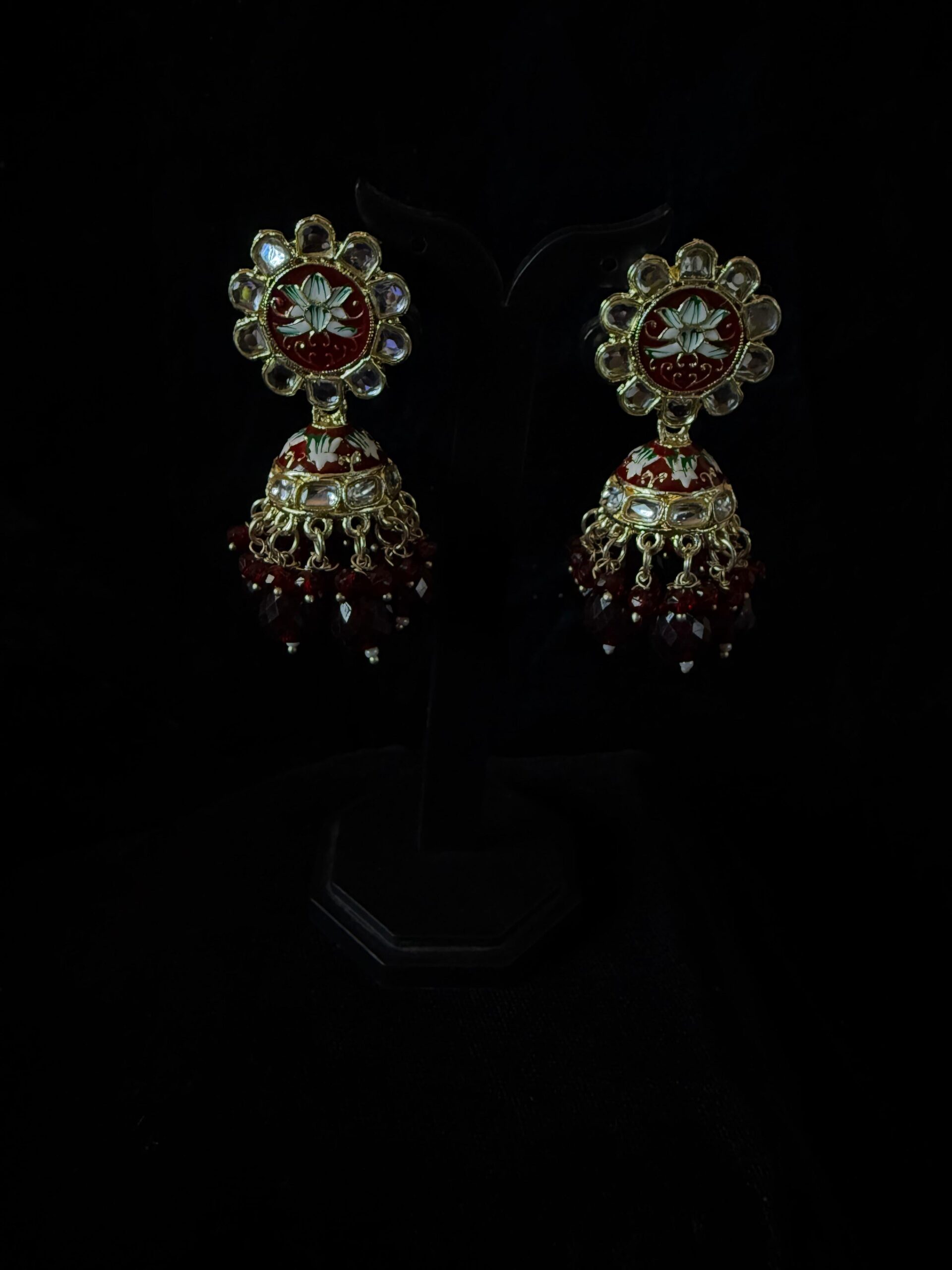 Kathiki Rajsi Kundan Jhumkas Brown
