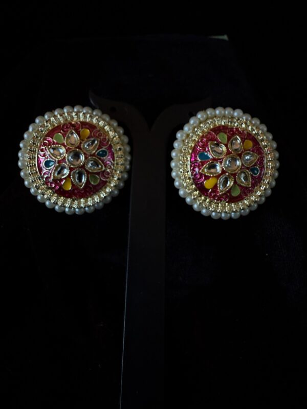 Kathiki Kundan Studs Round