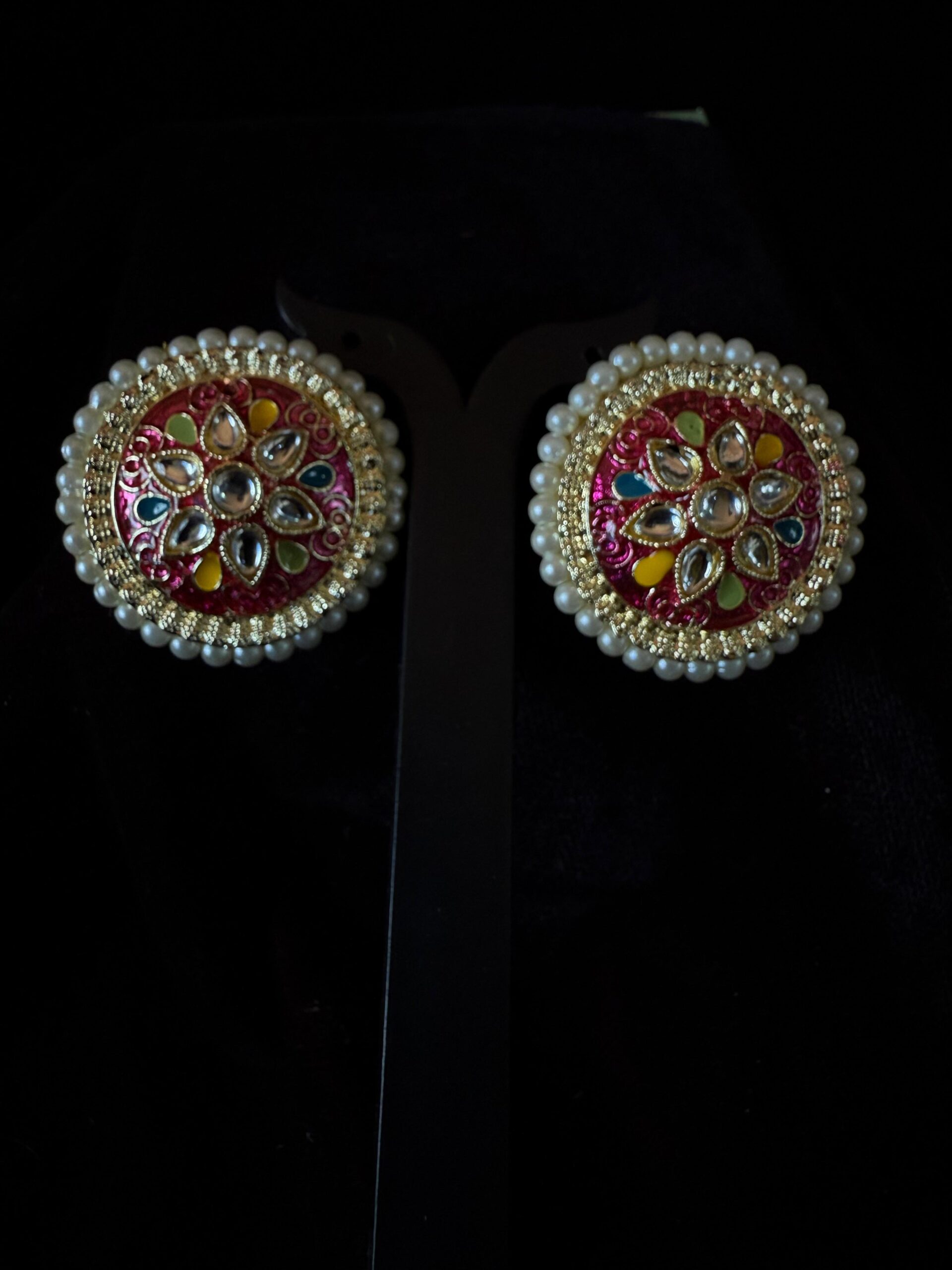 Kathiki Kundan Studs Round
