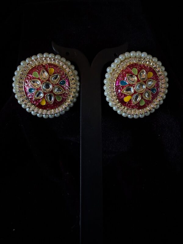 Kathiki Kundan Studs Round - Image 2