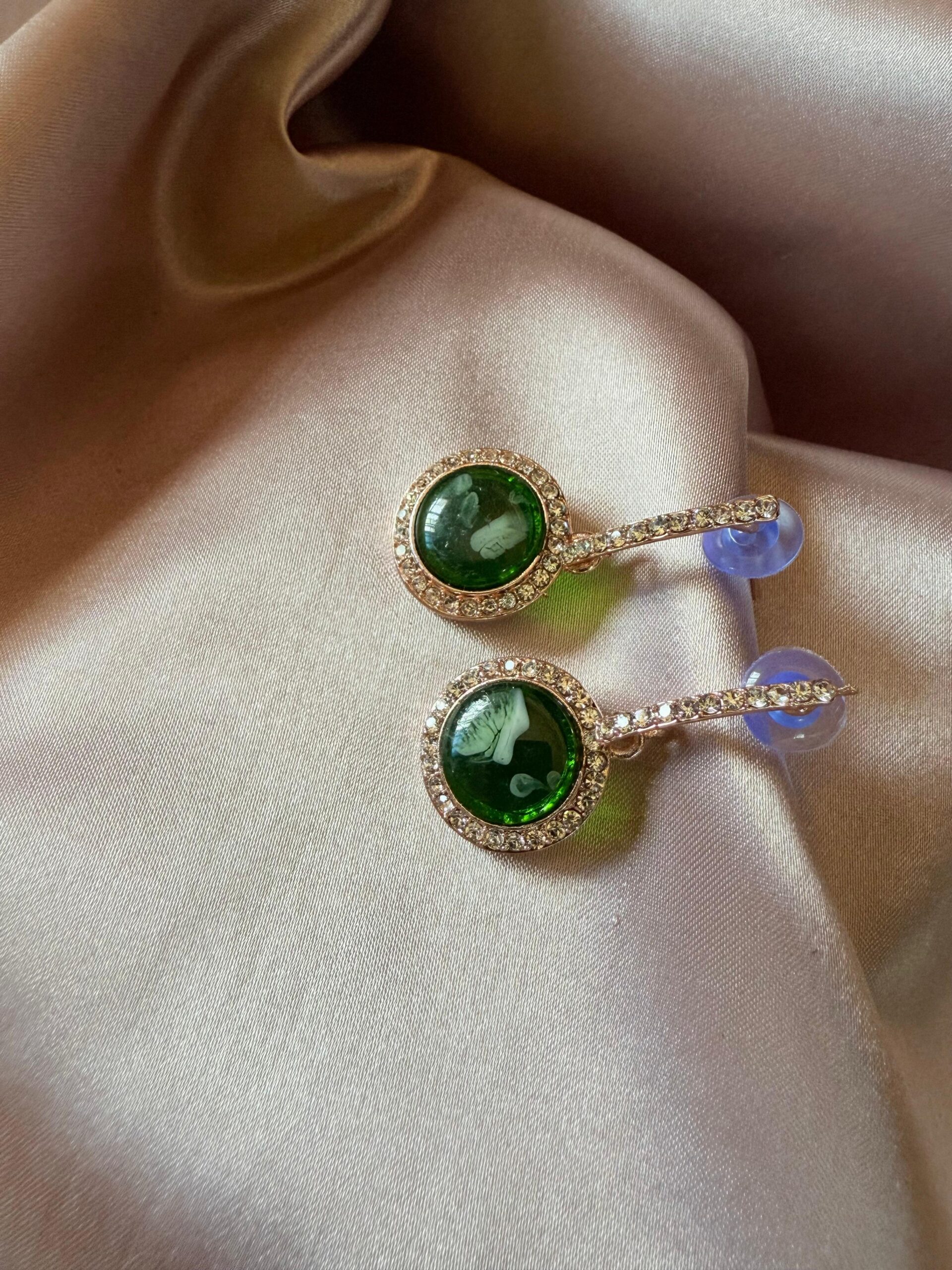 Kathiki Noor Crystal Earrings Green