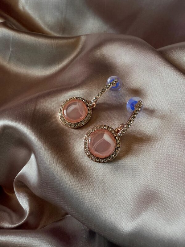 Kathiki Noor Crystal Earrings pink