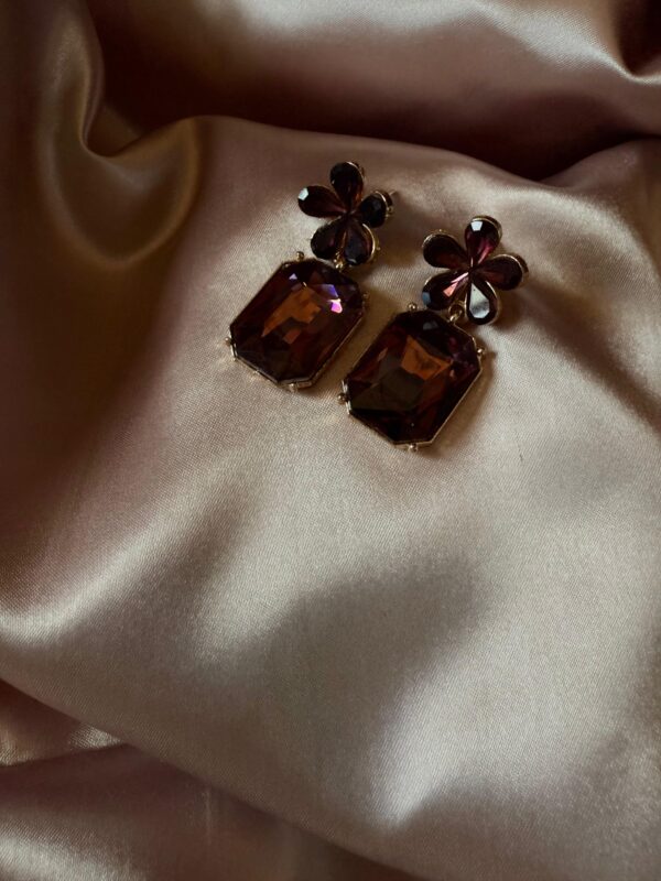 Kathiki Celeste Flora Earrings wine