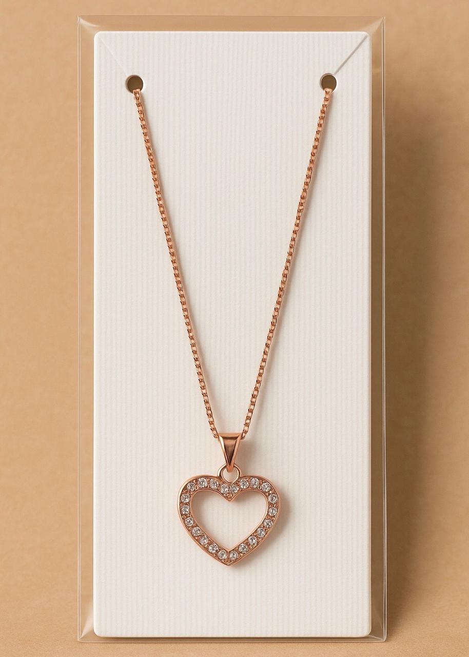 Rose Gleam Heart Pendant Necklace